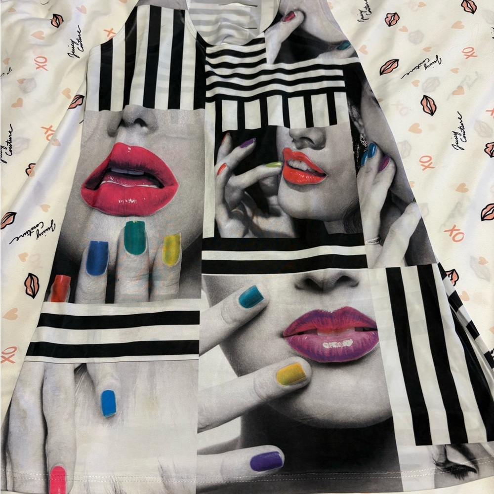 Colorful Graphic Sleeveless Top